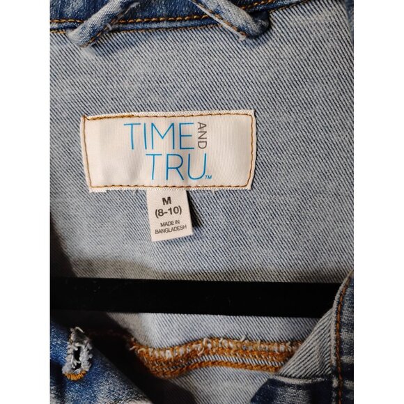 Time and Tru denim jacket size med 8/10 country vibes, cowgirl, farm girl, cotta - Picture 2 of 5